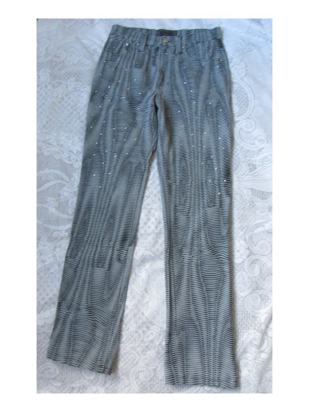 Versace Jeans Couture Geometric Print Pants,sz. 29/43, made in Italy